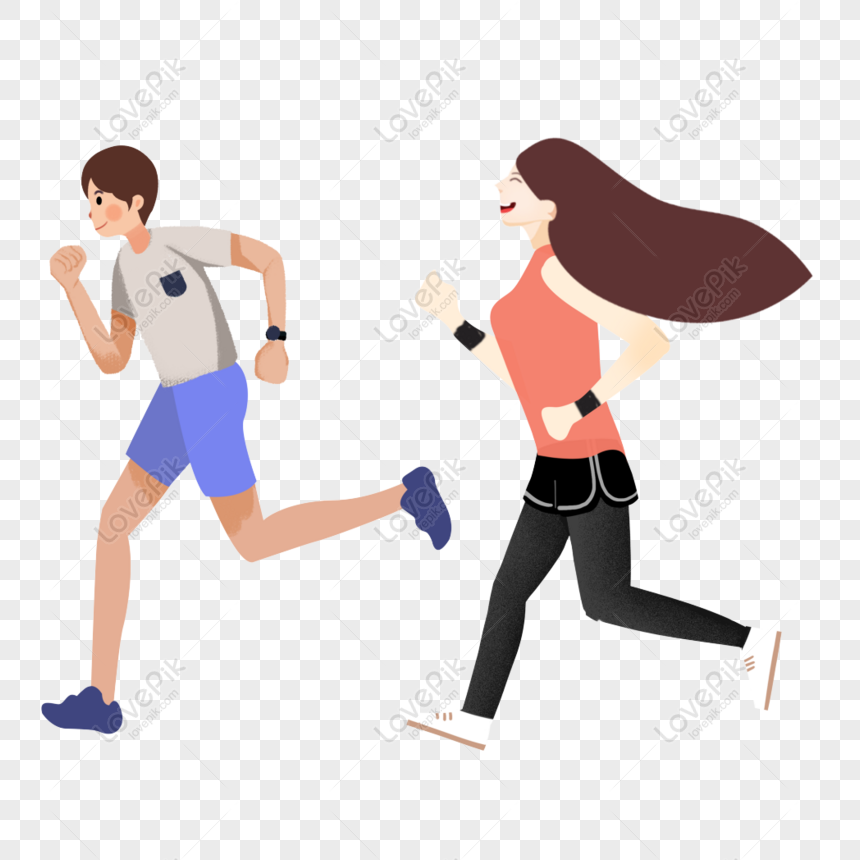 Free Cartoon Fresh Sport Couple Png Elements PNG Image PNG & PSD image ...