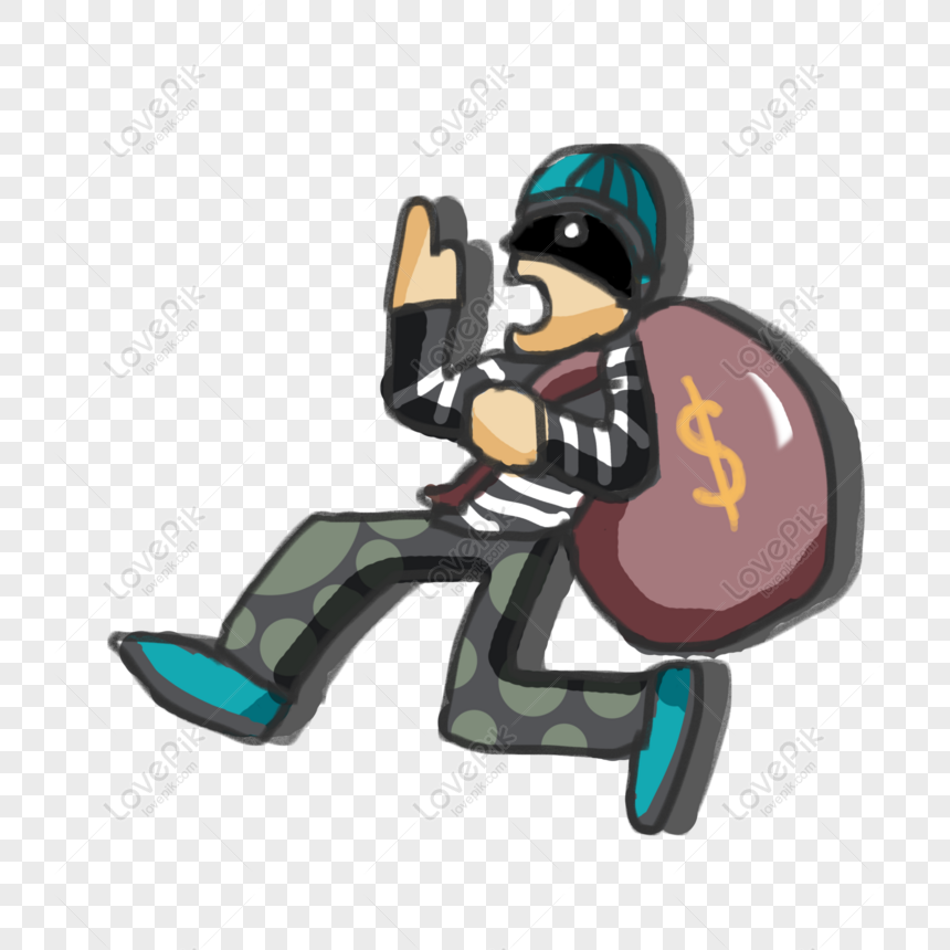 Free Cartoon Hand Drawn Thief Character Design PNG Transparent PNG & PSD  image download - Lovepik