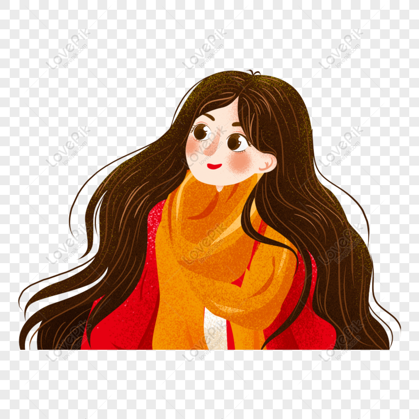 Free Cute Wind Long Hair Girl Illustration Character Element PNG Image PNG  & PSD image download - Lovepik