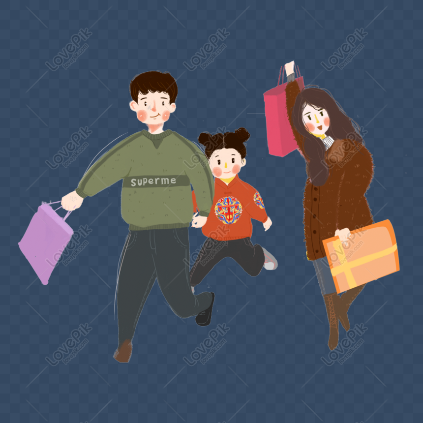 Free Cartoon Family New Year Home Png Element PNG Picture PNG & PSD ...