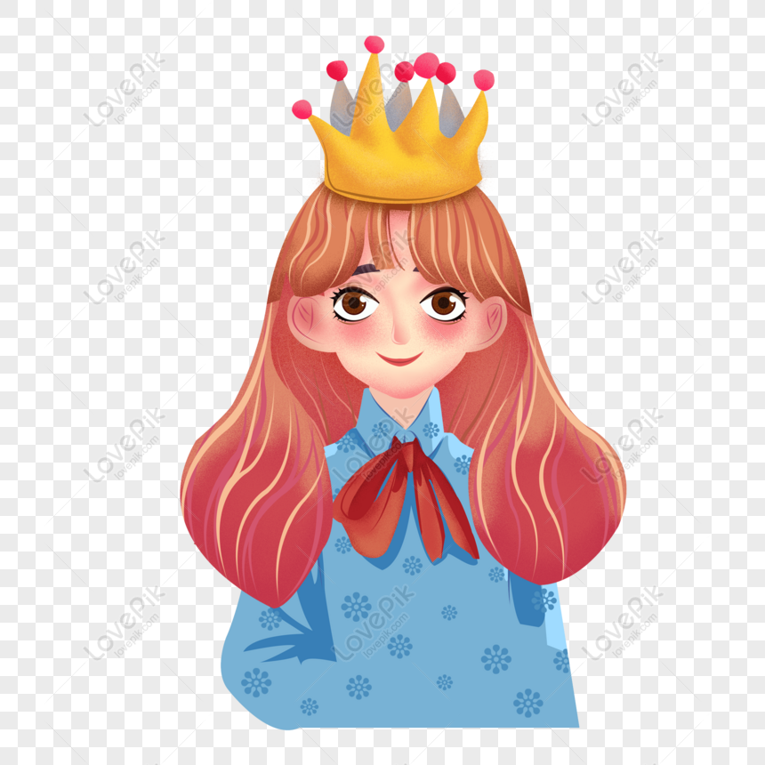 Free Cartoon Cute Three Eighth Queen Girl With Crown PNG Transparent  Background PNG & PSD image download - Lovepik