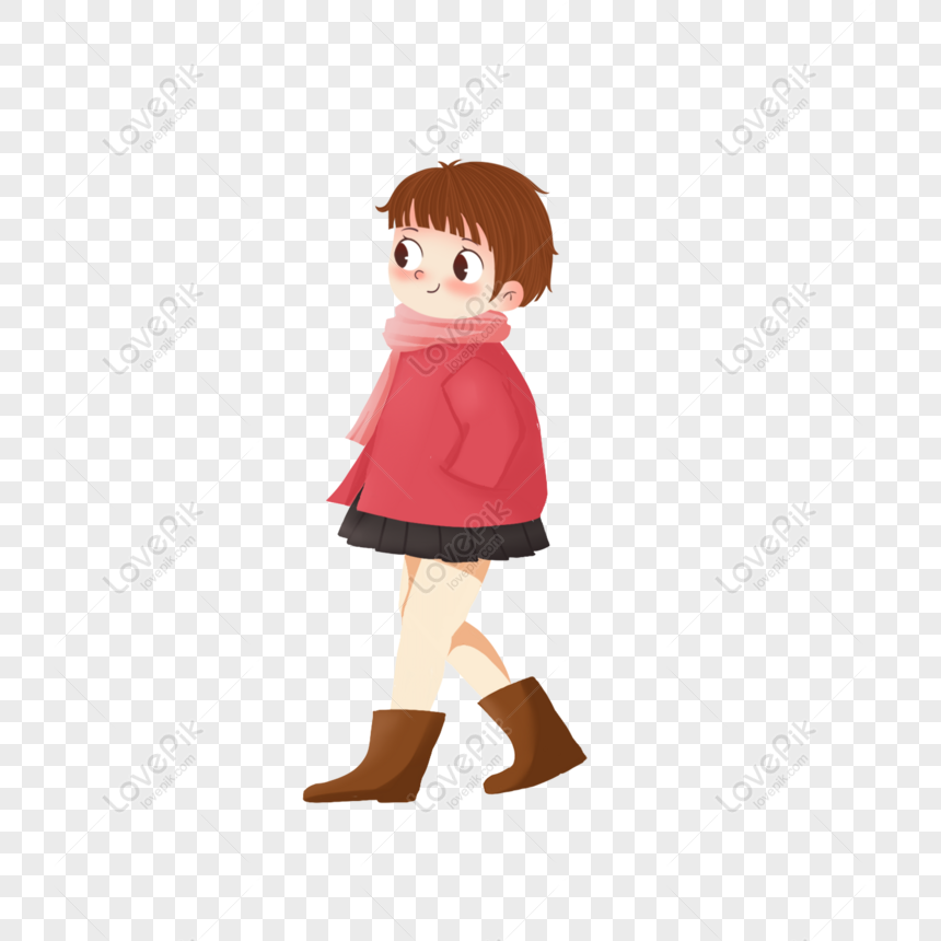 Free Cartoon Cute Walking Girl Character Illustration PNG Picture PNG & PSD  image download - Lovepik