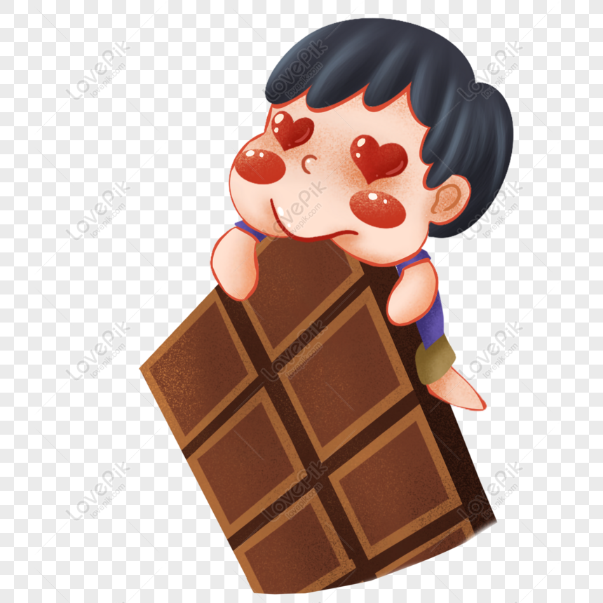 Free Cartoon Cute Boy Eating Chocolate PNG Transparent PNG & PSD image  download - Lovepik