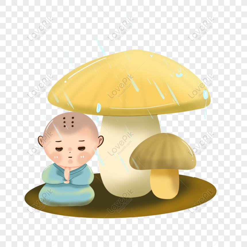 Free Little Monk Mushroom Meditating Rain Cartoon Cute Image Without PNG  Free Download PNG & PSD image download - Lovepik