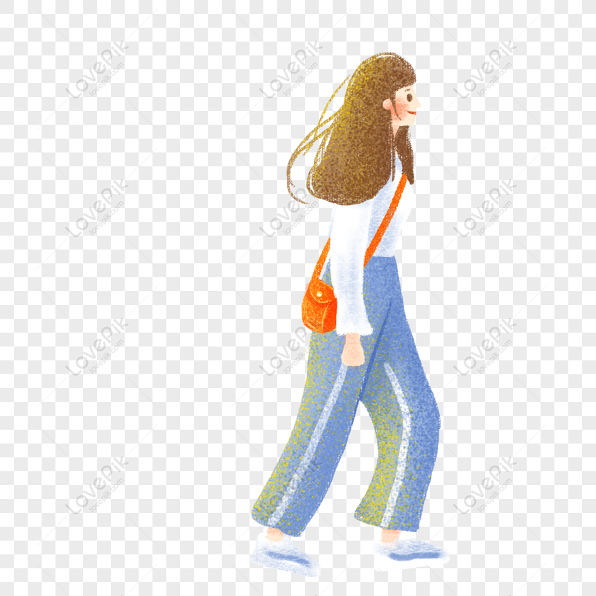 Free Clear And Cute Girl Walking Free PNG PNG & PSD image download - Lovepik