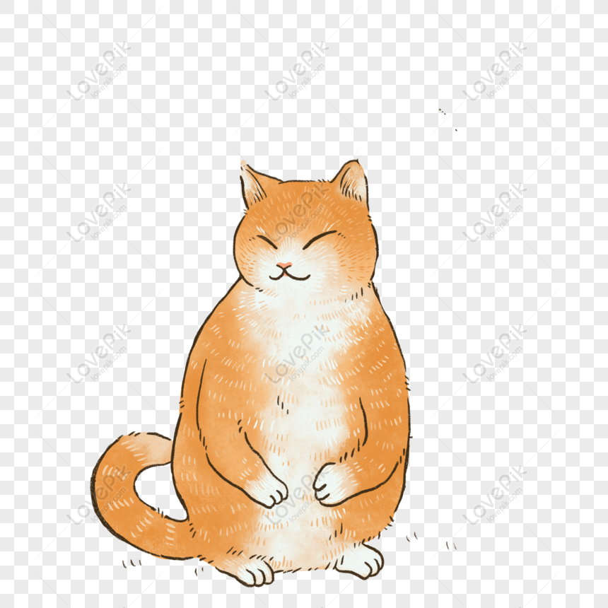 Free Watercolor Wind Orange Cat Illustration Design Png Psd Image Download Size 00 00 Px Id Lovepik