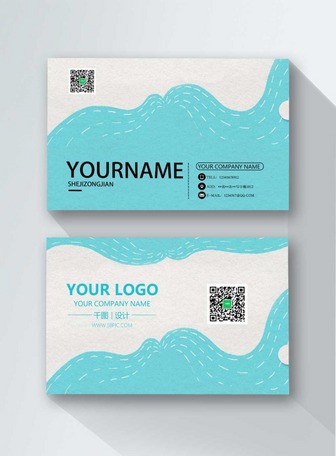 Light blue minimalist water wave business card design, Business card, personalized business card, business card template template
