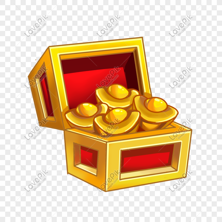  emas  dan perak kotak perhiasan harta karun gratis png 