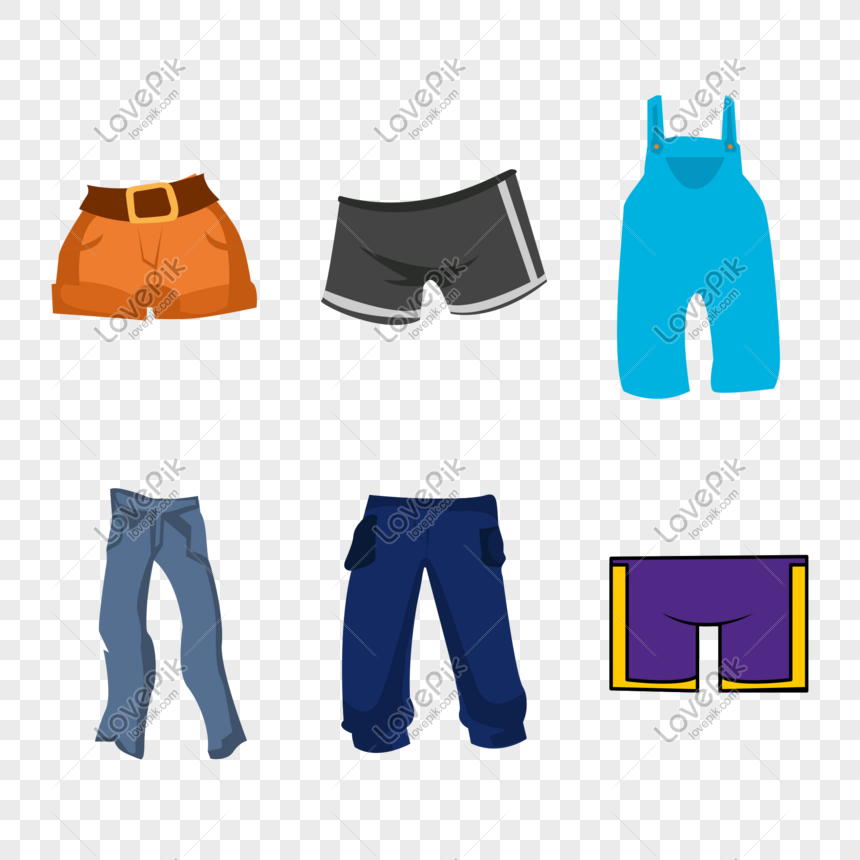 Hand Painted Various Pants Vector Material PNG Transparent Image And ...