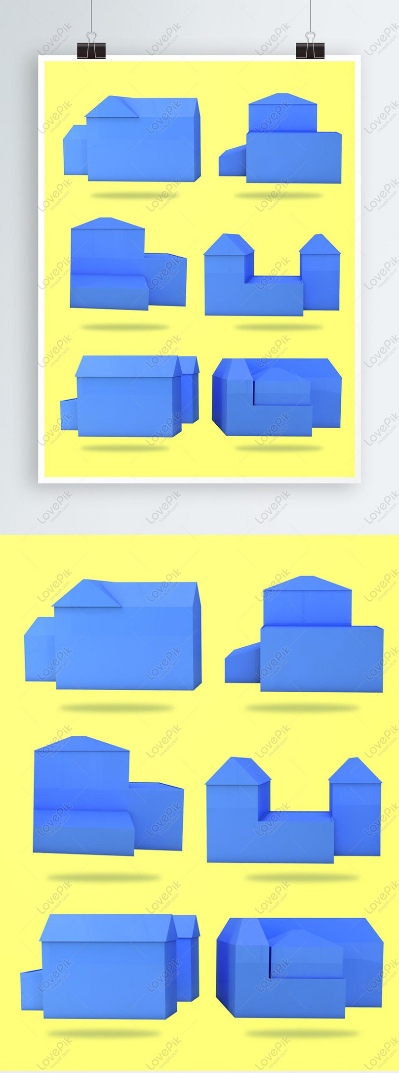 Download Building Design Real Estate Design Element Yellow Blue Psd Images Free Download 2805 1024 Px Lovepik