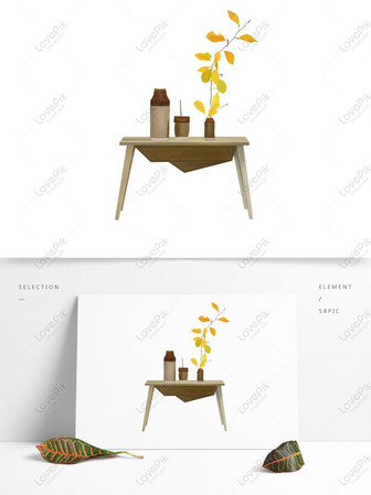 Cartoon Table With Flowers And Food Design Commercial Elements Psd Images Free Download 1369 1024 Px Lovepik