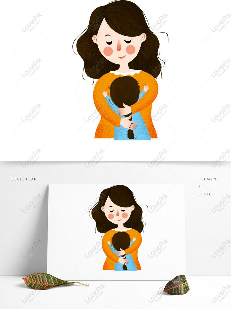 Mother And Daughter Romantic Warm Mothers Day Festival Pattern Cartoon  Illustration, Mother S Day, Holiday, Festival PNG Transparent Clipart Image  and PSD File for Free Download