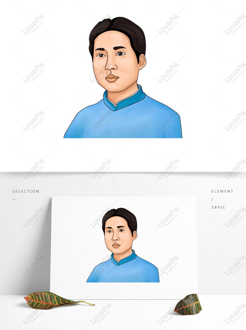 Young Chairman Mao Zedong Hand Painted Cartoon Realistic Portrai Psd Images Free Download 1369 1024 Px Lovepik Id