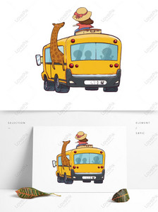 Cartoon character bus travel hand drawn, Hand drawn, cartoon, character png hd transparent image
