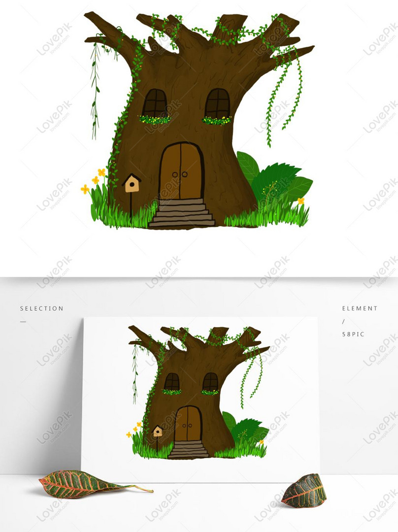 手書きの妖精の木の家は商業的要素に利用可能イメージ グラフィックス Id Prf画像フォーマットpsd Jp Lovepik Com