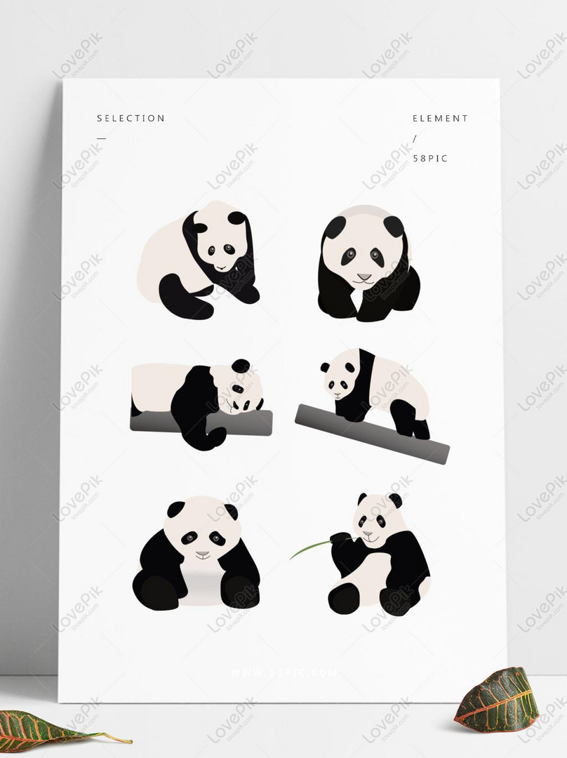 Panda Hewan Lucu Kartun Yang Ditarik Tangan Panda Raksasa Harta