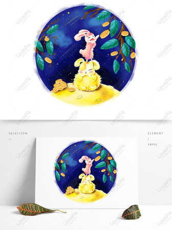 中秋節玉ウサギ遊ぶ月祭りイラストポスター素材手描きイメージ グラフィックス Id Prf画像フォーマットpsd Jp Lovepik Com