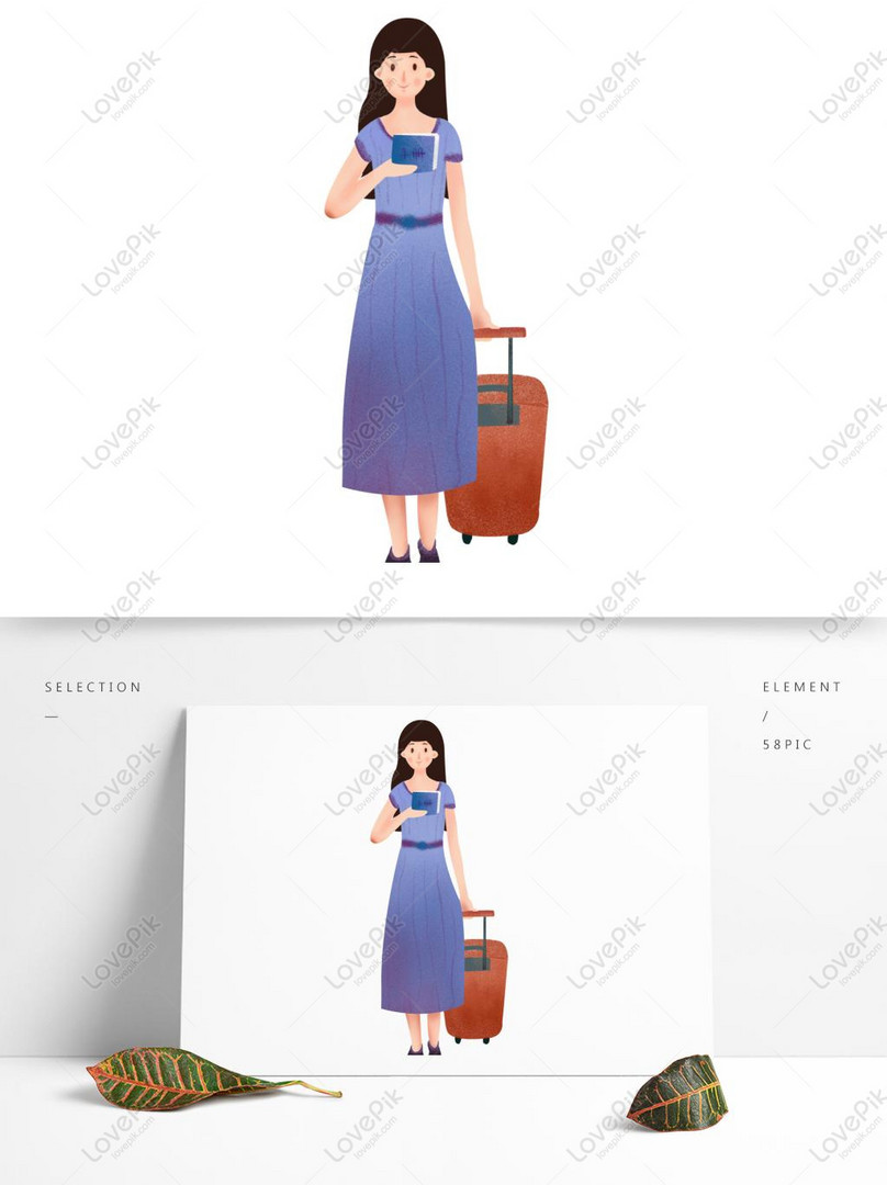 スーツケースを持つ女性イラスト要素イメージ グラフィックス Id Prf画像フォーマットpsd Jp Lovepik Com