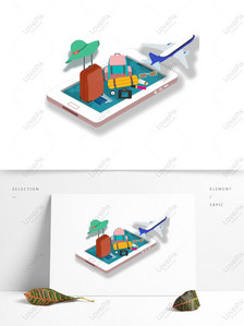 25D hand-painted creative travel item design, 25d, cartoon, creative png image free download