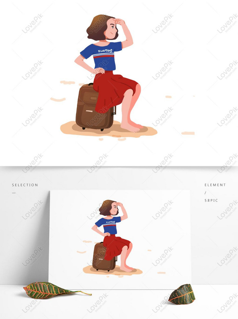 スーツケースの中に座っている女の子キャライラストイメージ グラフィックス Id 728903252 Prf画像フォーマットpsd Jp Lovepik Com