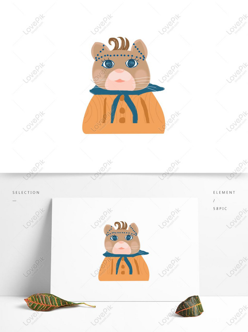 Gato Con Ropa Dibujado A Mano Psd Elementos Animales PNG Imágenes Gratis -  Lovepik