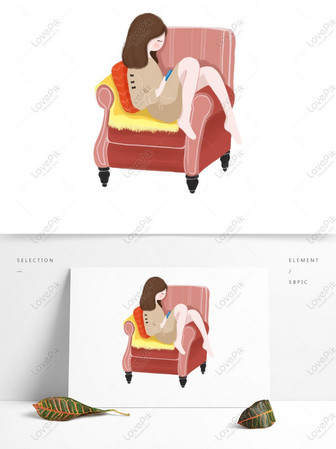 Gadis Digambar Tangan Duduk Di Sofa Bermain Ponsel Dengan Elemen Gambar Unduh Gratis Grafik 732383037 Format Gambar Psd Lovepik Com