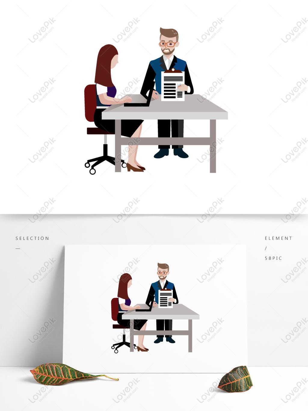 Cartoon Flat Boy Interview Original Element PNG Hd Transparent Image AI ...