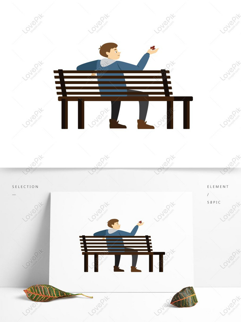 平らな公園のベンチの男の子イラストデ ザインの上に座ってイメージ グラフィックス Id Prf画像フォーマットai Jp Lovepik Com