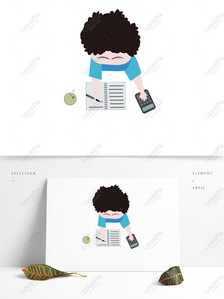 Cartoon boy with calculator writing homework original elements, Write homework, cartoon, boy png transparent background