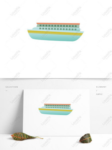 Cartoon blue luxury yacht original element, Yacht, blue, cruise ship png image