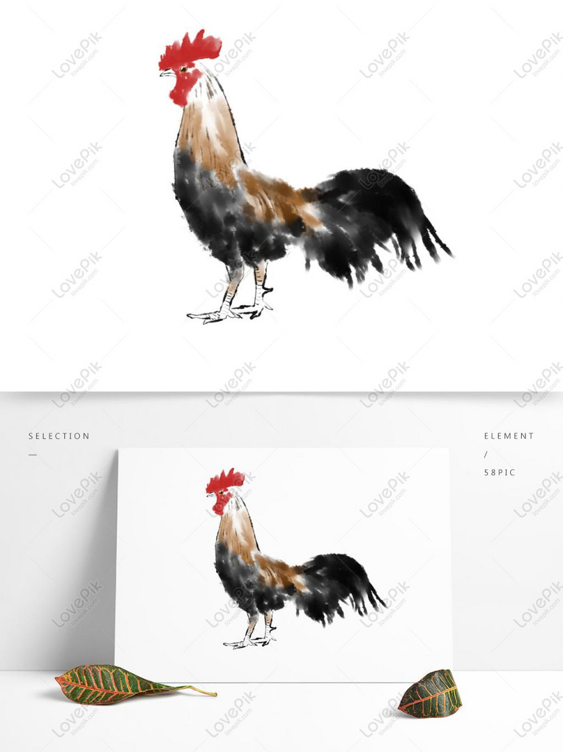 Ink Animal Cock Original Commercial Chinese Painting Brush Str PNG  Transparent PSD images free download_1369 × 1024 px - Lovepik