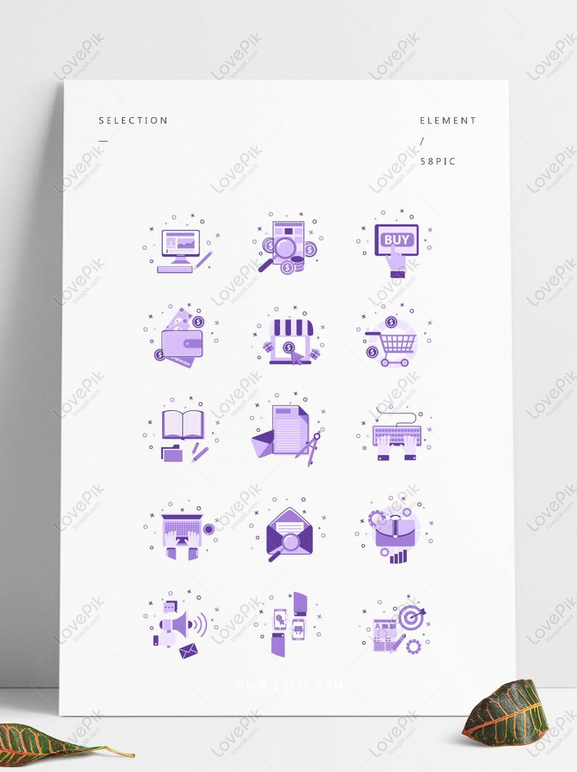 Общие фиолетовые значки бизнес-элементов доступны для коммерческ  изображение_Фото номер 728928347_AI Формат изображения_ru.lovepik.com