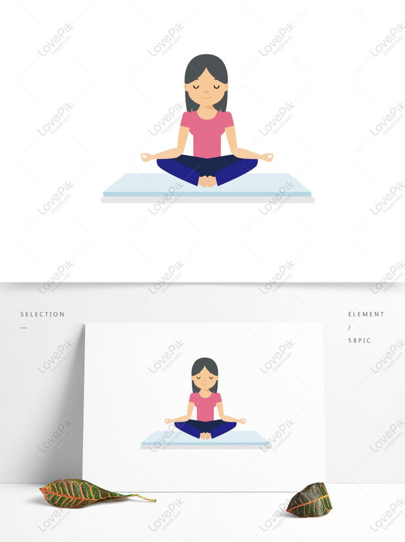 Vectơ miễn phí-Cartoon Yoga Thiết Kế Nhân Vật Nữ hình ảnh-Đồ họa  