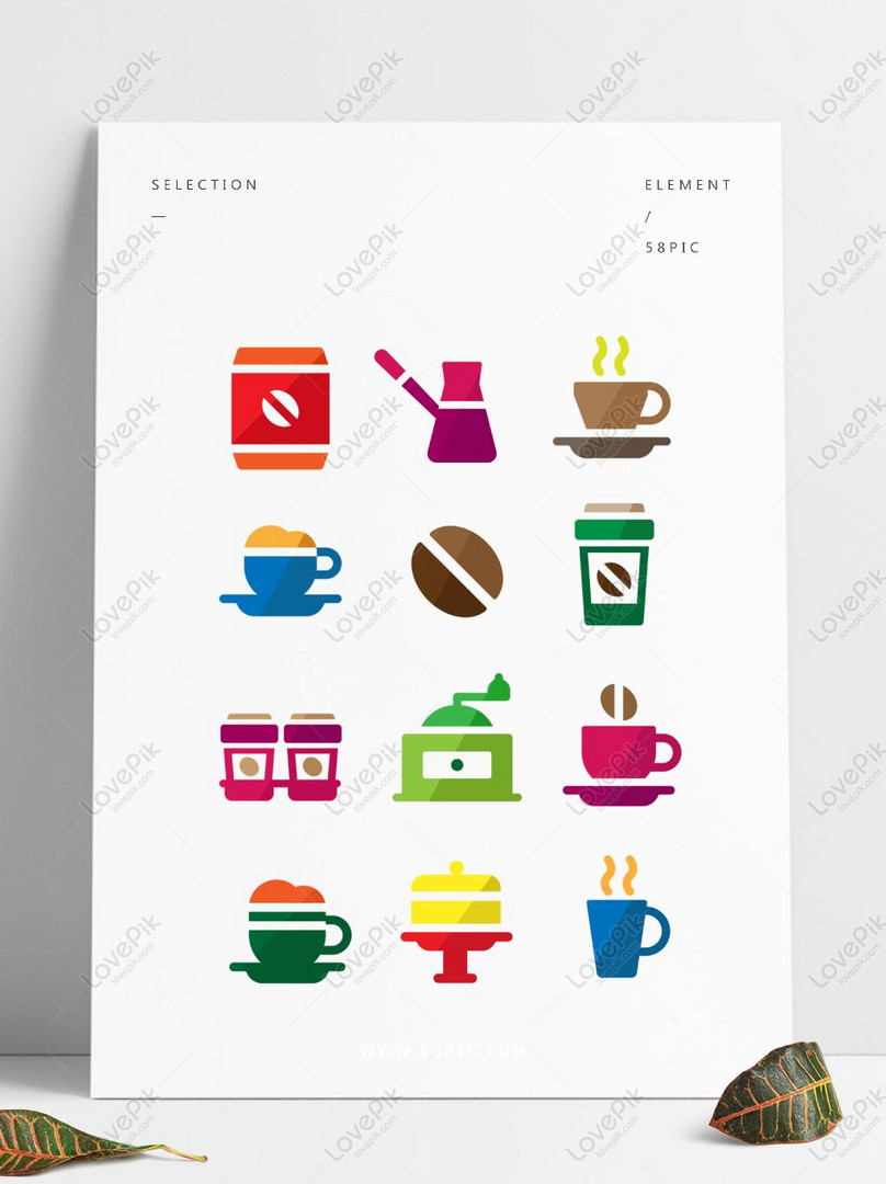 Elementos De Cafetería De Estilo Minimalista En Color PNG Imágenes Gratis -  Lovepik