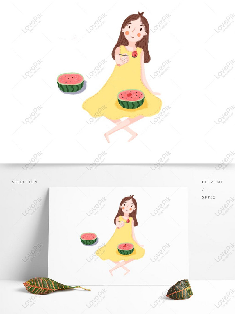 女の子絵スイカのクールな夏のイラストイメージ グラフィックス Id Prf画像フォーマットpsd Jp Lovepik Com