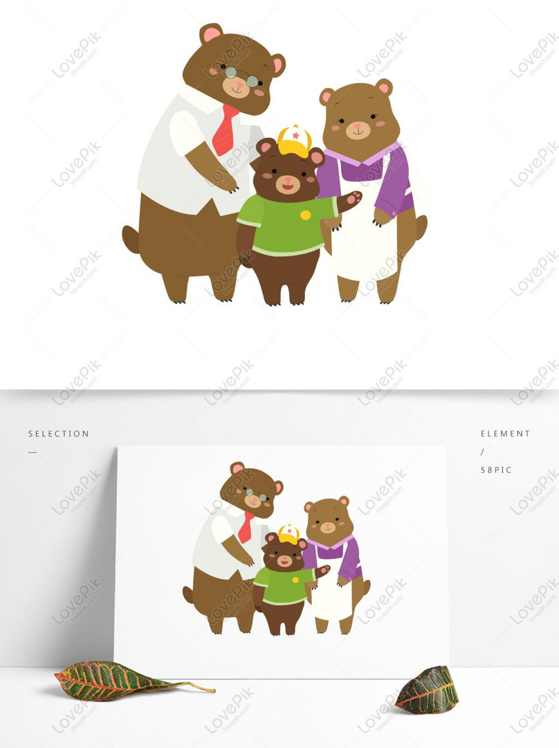 Cartoon Bear Family Of Three Characters Design PNG Free Download AI images  free download_1369 × 1024 px - Lovepik