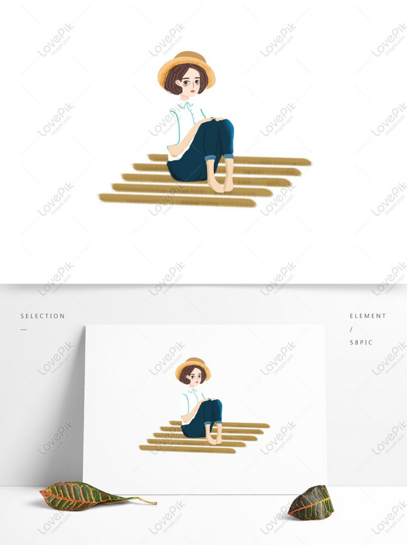 いかだに座っている女の子キャライラストイメージ グラフィックス Id Prf画像フォーマットpsd Jp Lovepik Com