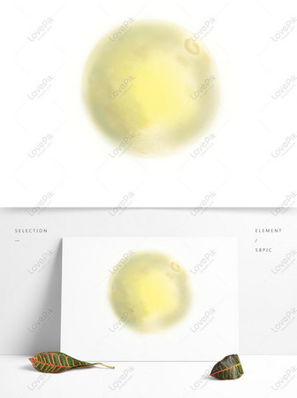 Мультфильм молочно-желтая луна оригинальный элемент png