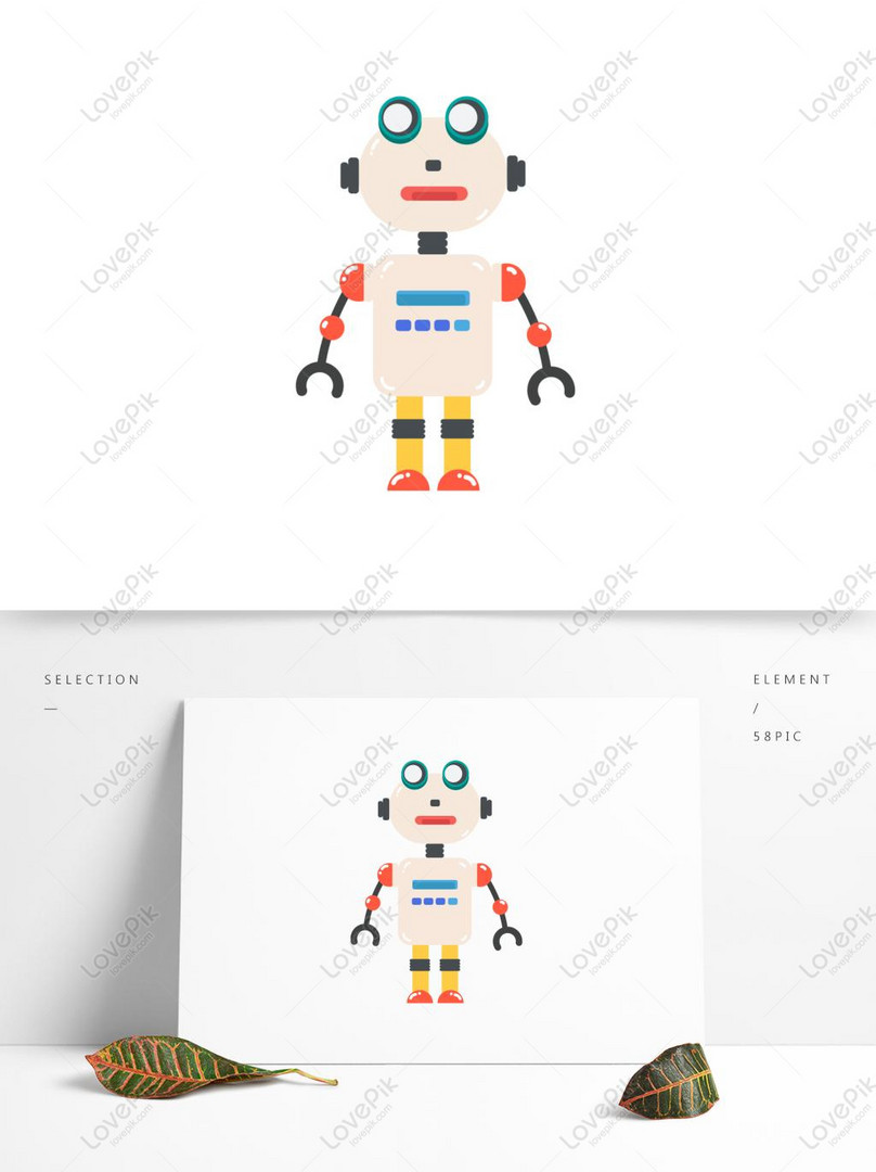 Elementos De Material De Robot De Dibujos Animados De Tecnología PNG  Imágenes Gratis - Lovepik