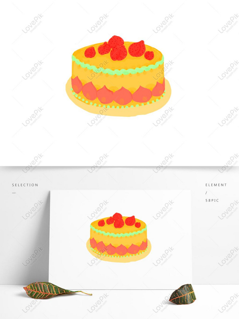 手描きイチゴケーキイラスト要素イメージ グラフィックス Id