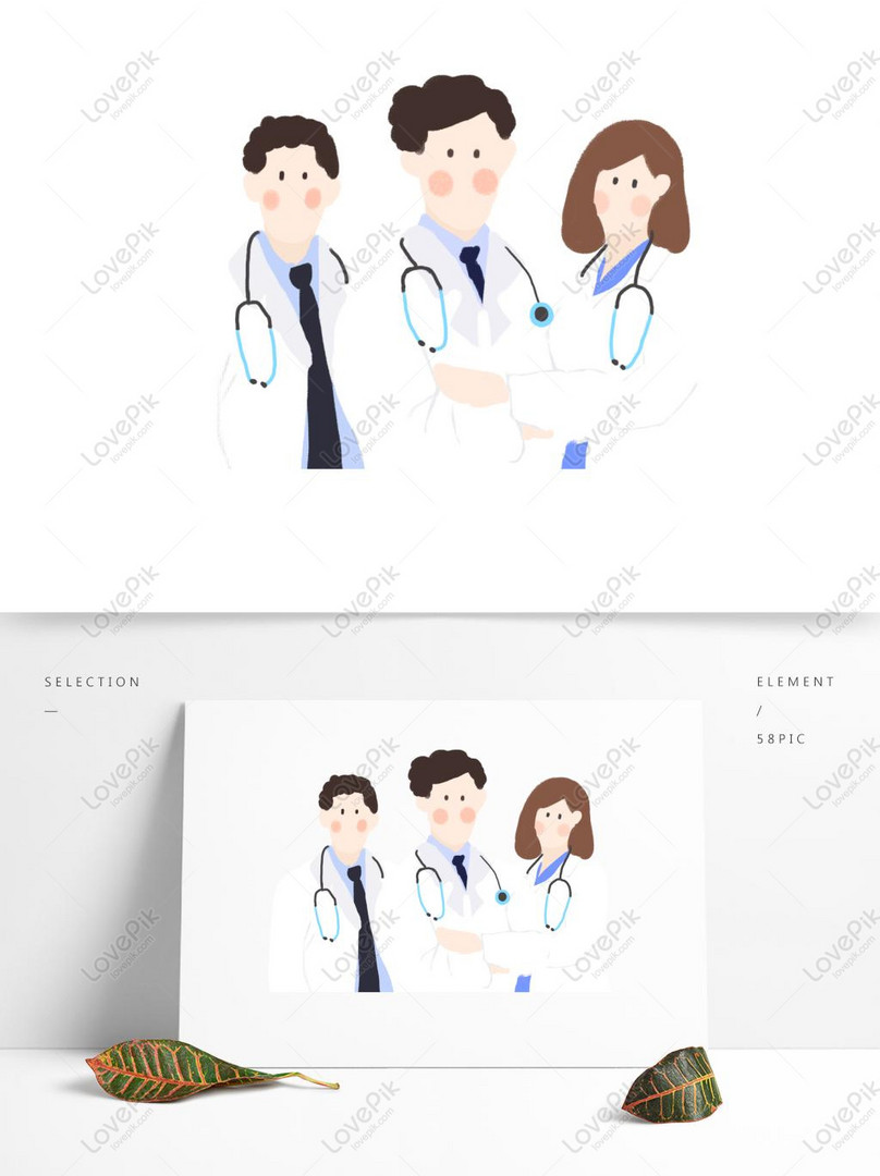 Cartoon Flat Male And Female Doctor Original Elements PNG Transparent  Background PSD images free download_1369 × 1024 px - Lovepik
