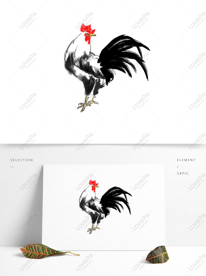 Commercial Ink Chinese Painting Big Cock Animal Poultry Pen Ink PNG  Transparent Background PSD images free download_1369 × 1024 px - Lovepik