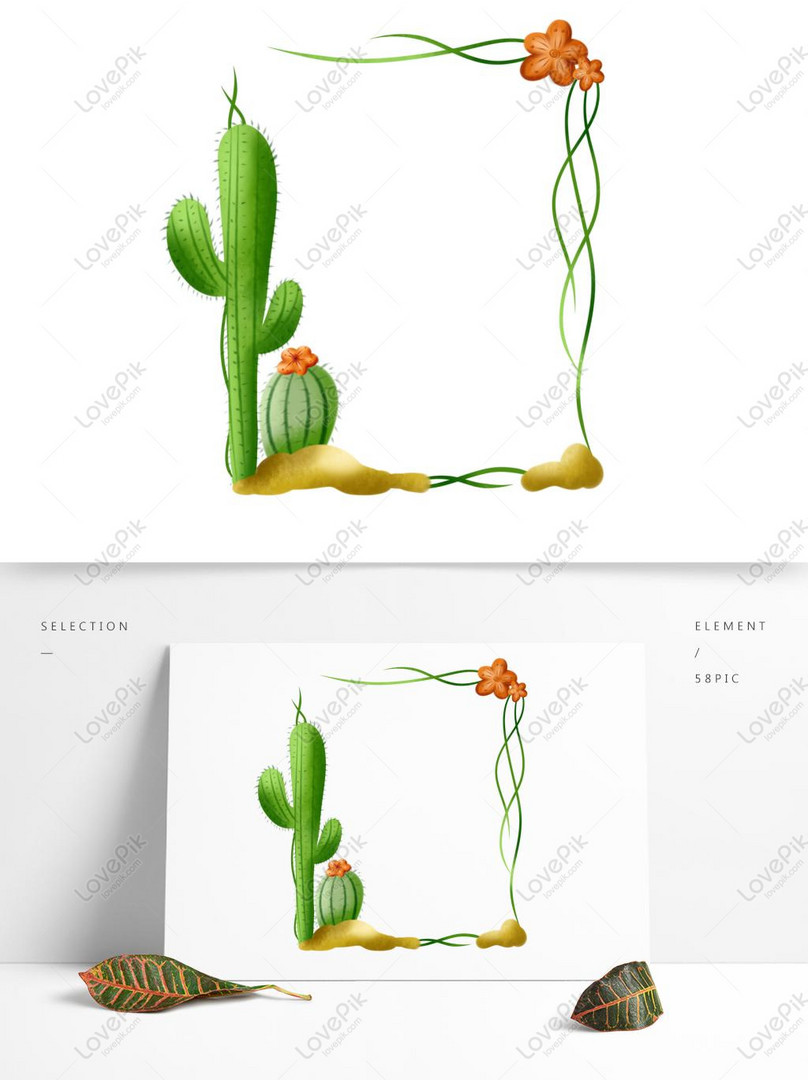 商業手描きイラスト植物国境サボテン砂漠小さな新鮮な素材イメージ グラフィックス Id Prf画像フォーマットpsd Jp Lovepik Com