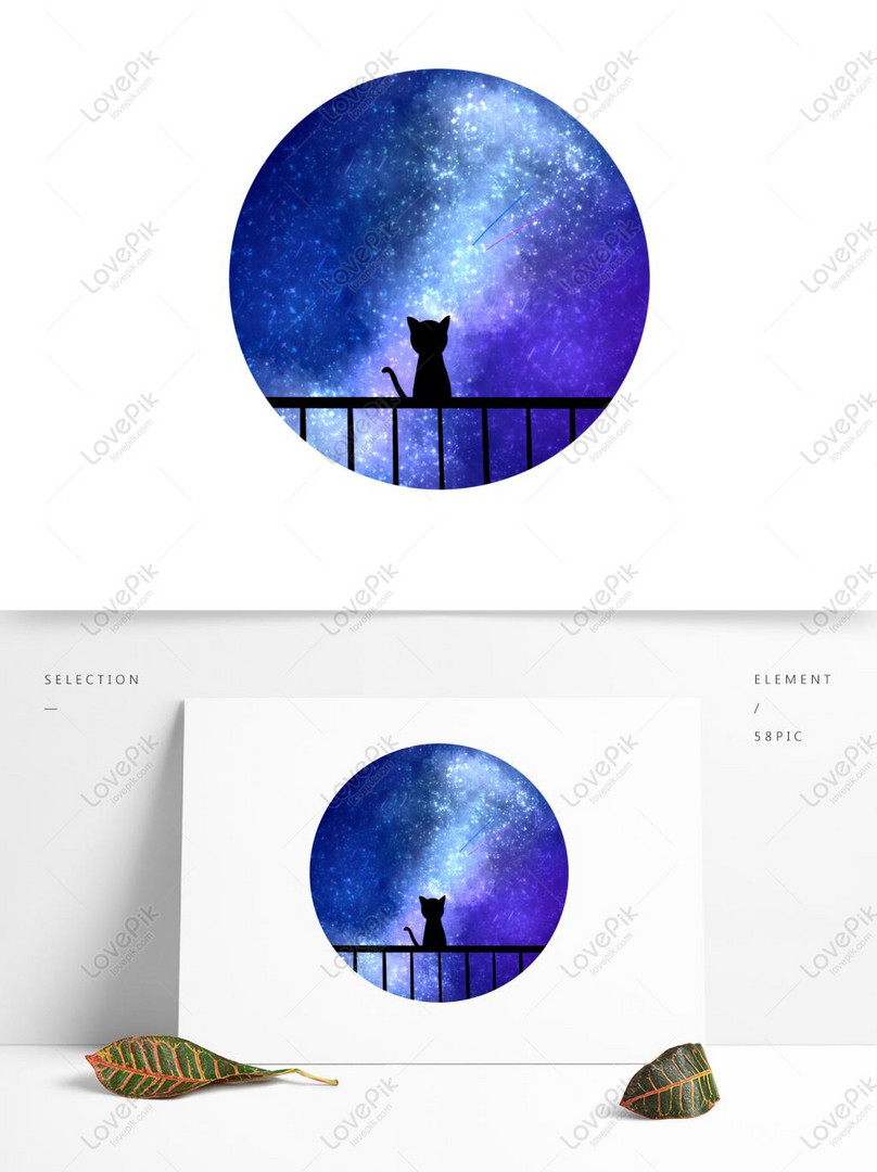 Vectơ miễn phí-Vẽ Tay Mặt Trời Mặt Trăng Và Các Ngôi Sao Con Mèo ...