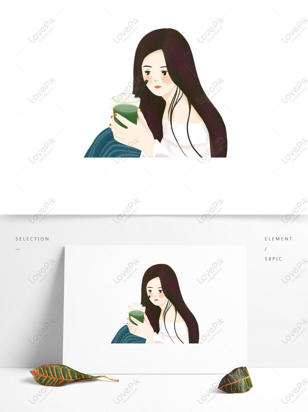 Long Hair Cartoon Girl Images, HD Pictures For Free Vectors Download -  