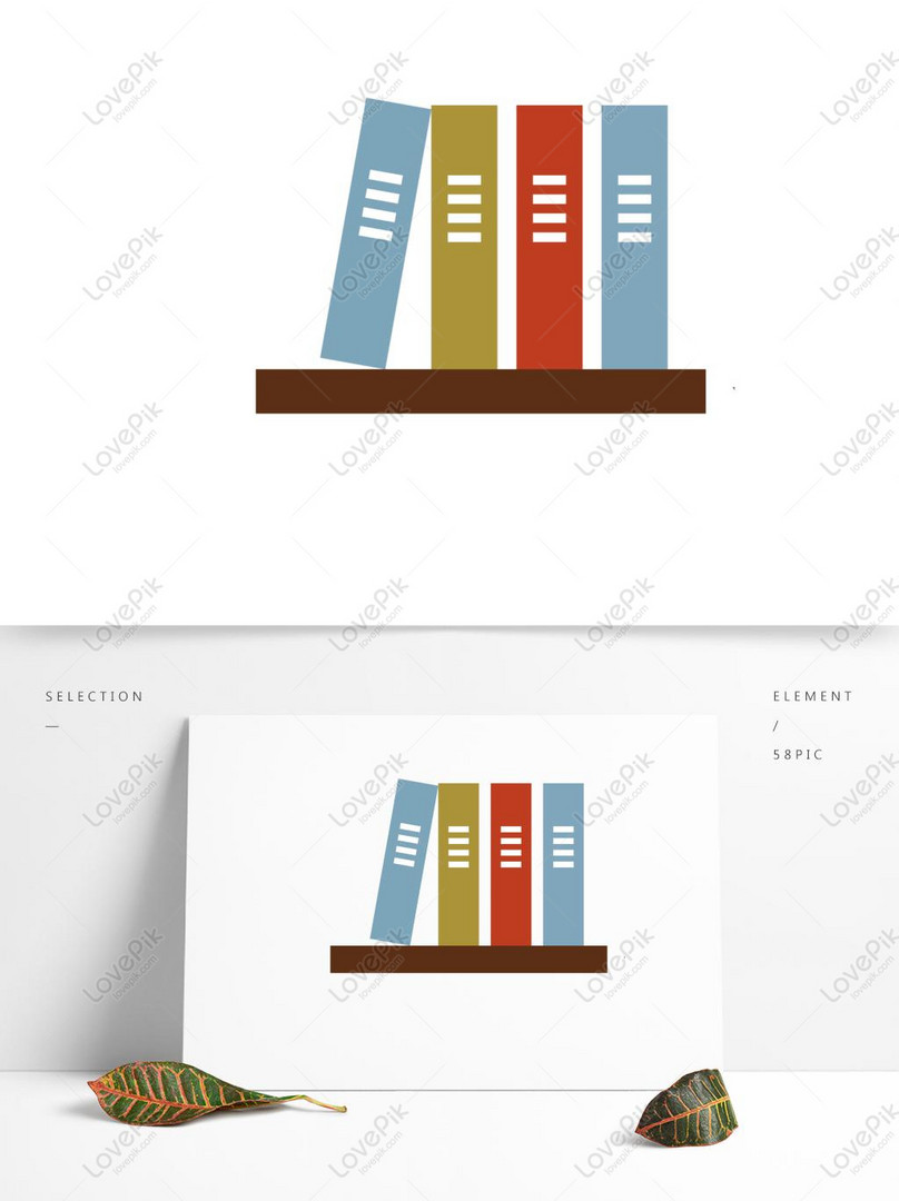 Flat Simple Bookshelf And Book Vector Design Ai Images Free Download 1369 1024 Px Lovepik