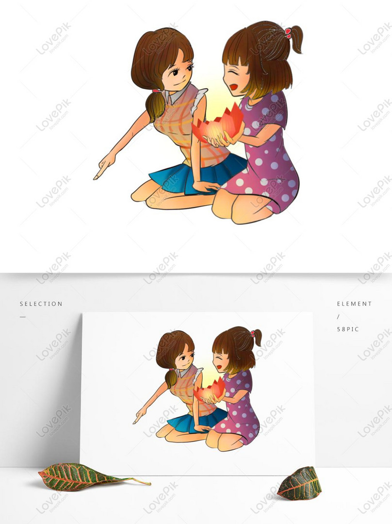 Two Girl Illustration Characters With Lanterns PNG Hd Transparent Image PSD  images free download_1369 × 1024 px - Lovepik