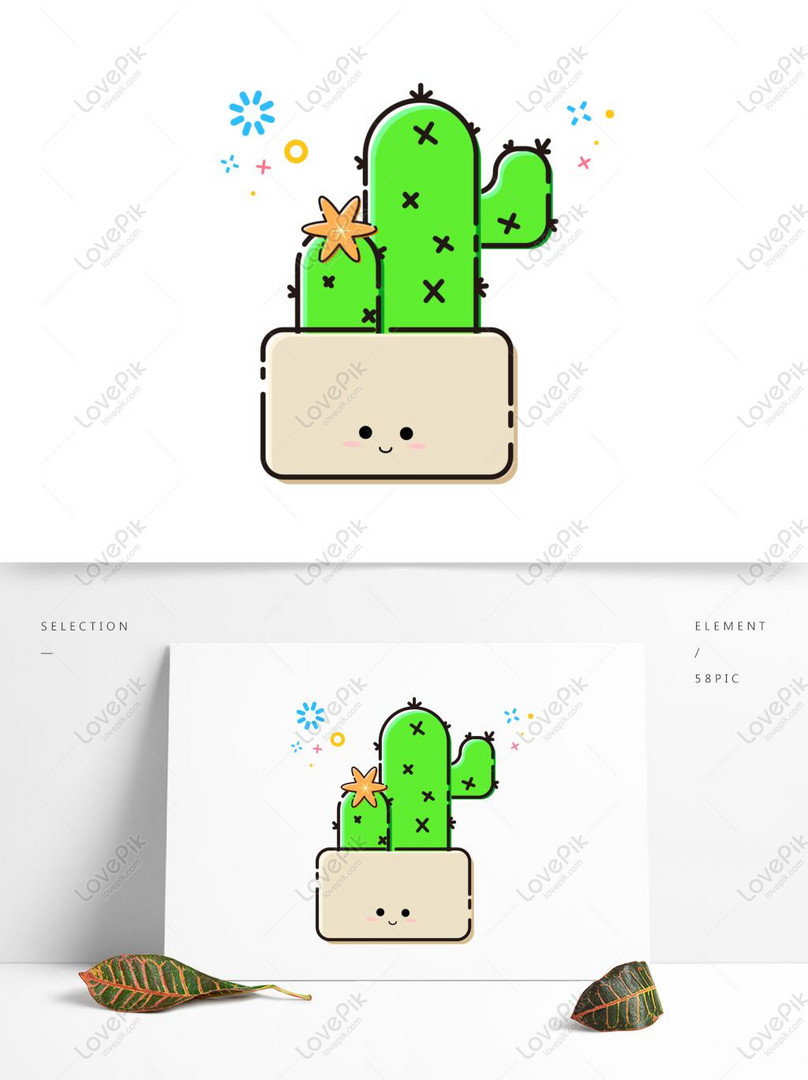 Mbe Estilo De Dibujos Animados Lindo Verde Planta Flor Cactus Ma PNG  Imágenes Gratis - Lovepik