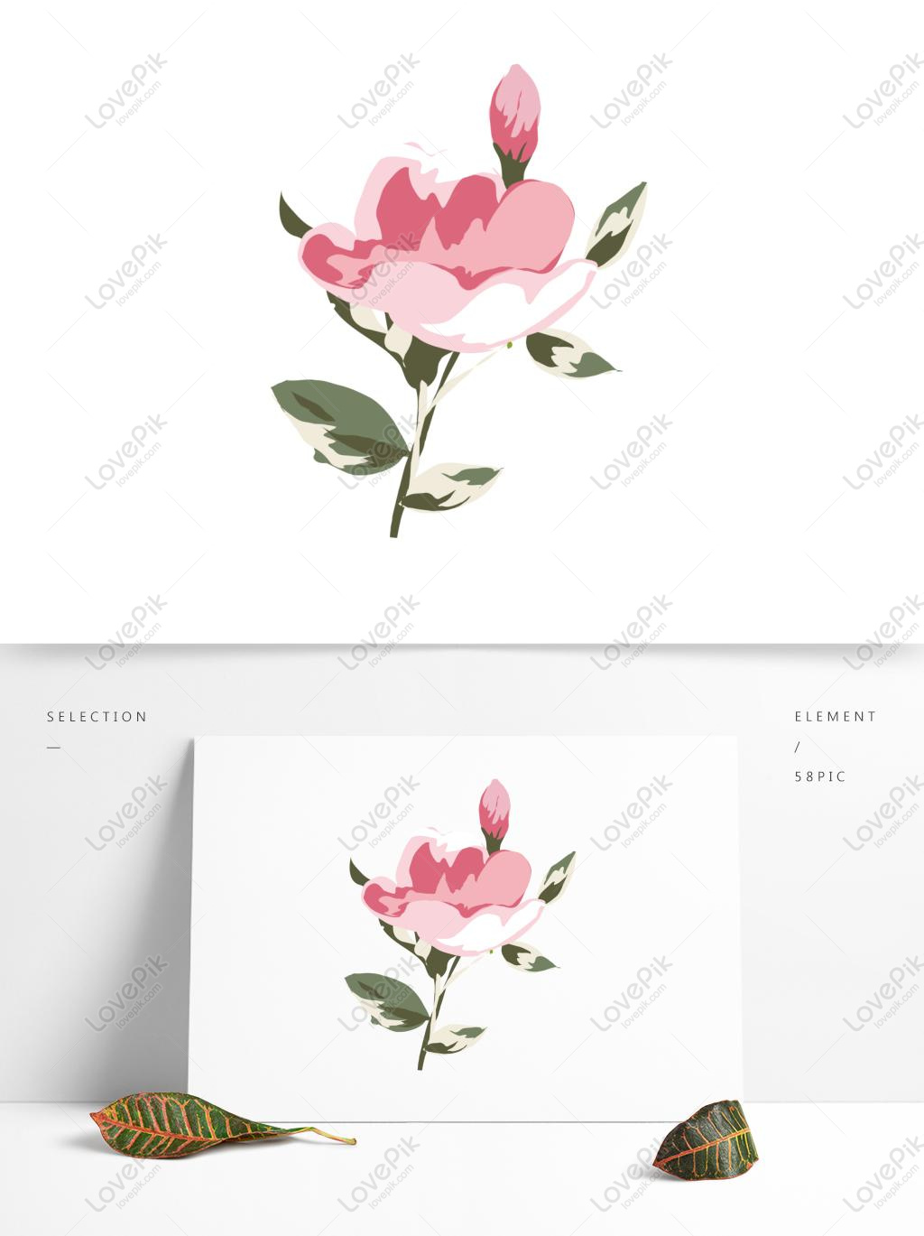 Hand Drawn Minimalistic Valentine Holiday Rose Vector PNG Image AI ...