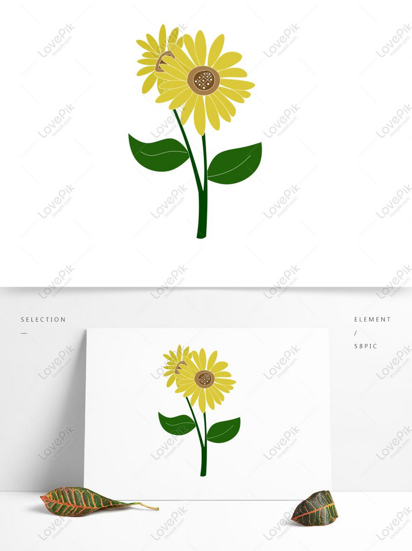 Bunga Matahari Tanaman Kartun Lucu Segar Dan Sederhana Gambar